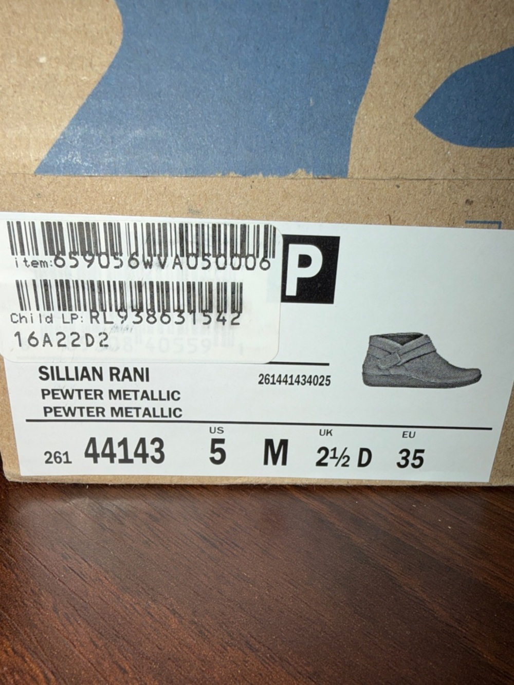 Clarks Cloudsteppers Sillian Rani Ankle Booties Pewter Metallic Women’s Size 5